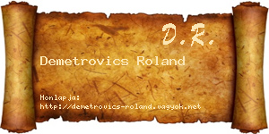 Demetrovics Roland névjegykártya