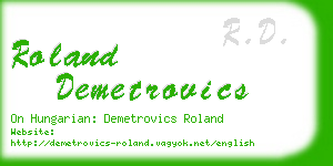 roland demetrovics business card